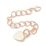 Kædeforlænger Med Hjerte – Rosa Forgyldt (56mm, 4 Stk) - Uniq Perler - 113590