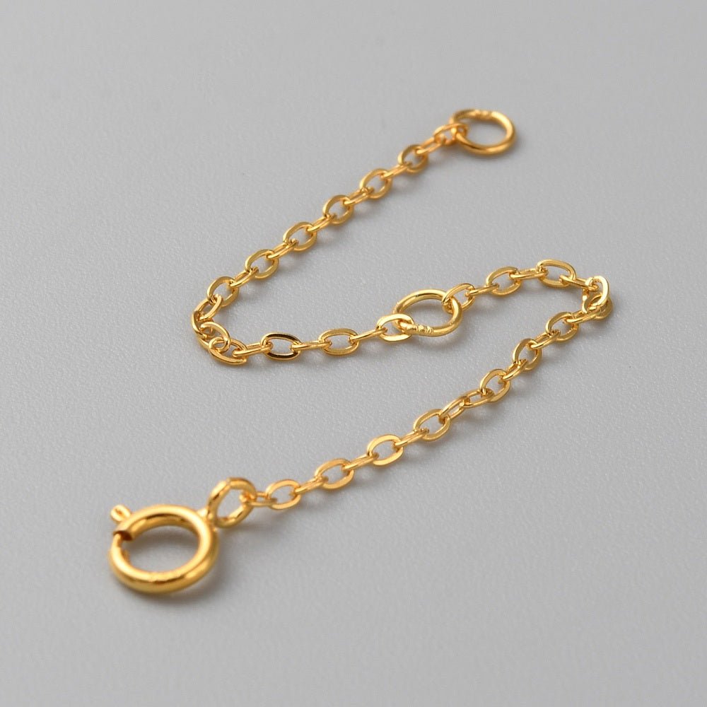 Kædeforlænger Med Springlås – 18K Forgyldt 925 Sterling Sølv (80mm) - Uniq Perler - 125807