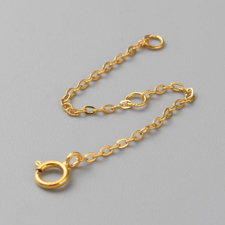 Kædeforlænger Med Springlås – 18K Forgyldt 925 Sterling Sølv (80mm) - Uniq Perler - 125807