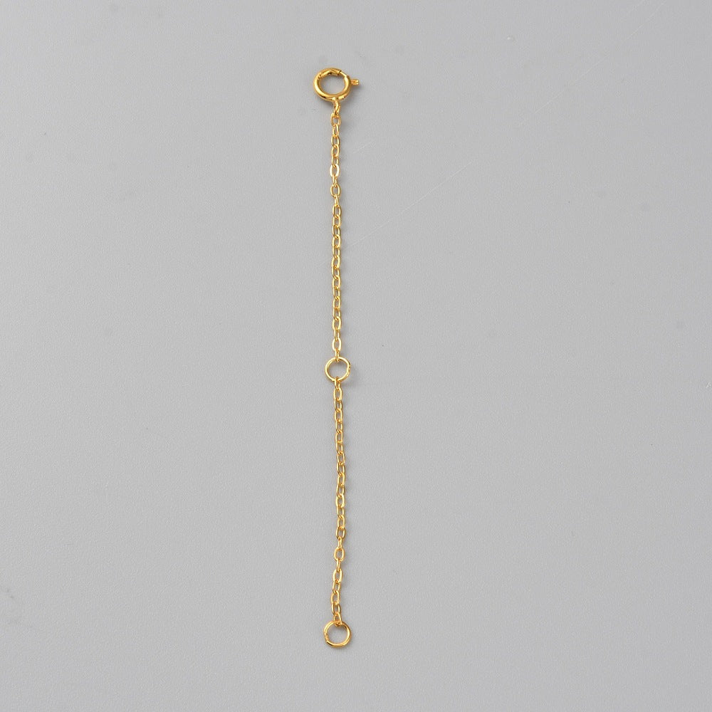Kædeforlænger Med Springlås – 18K Forgyldt 925 Sterling Sølv (80mm) - Uniq Perler - 125807