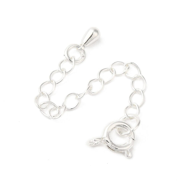 Kædeforlænger Med Springlås – Langtidsholdbar Forsølvet Messing (65mm), 2 stk. - Uniq Perler - 115496