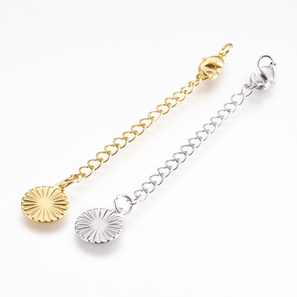 Kædeforlænger Med Vedhæng Inkl. Karabin Lås - Langtidsholdbar Mix Farver 4 Stk - Uniq Perler - 115456