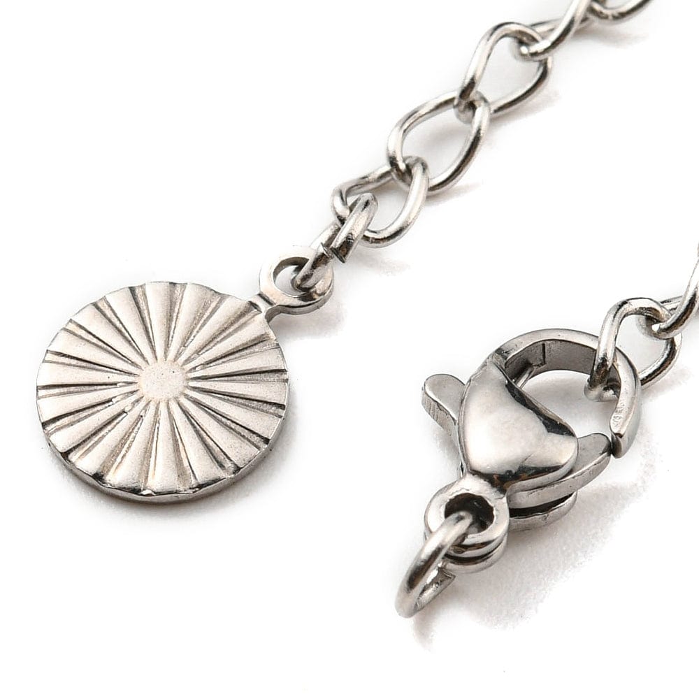 Kædeforlænger Med Vedhæng Inkl. Karabin Lås, Stål, (4 Stk) - Uniq Perler - 1111490380