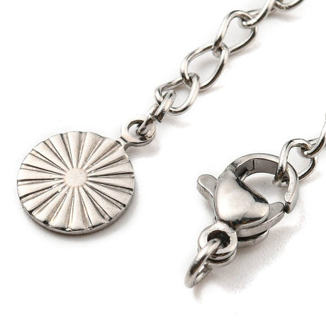 Kædeforlænger Med Vedhæng Inkl. Karabin Lås, Stål, (4 Stk) - Uniq Perler - 1111490380