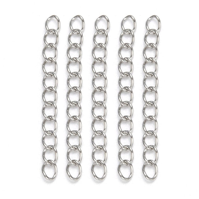 Kædeforlænger, Stål, 53x3mm, 100 Stk - Uniq Perler - 0001489568