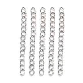 Chain extender - Water-resistant Steel (40x3mm) 50 pcs - Uniq Perler - 