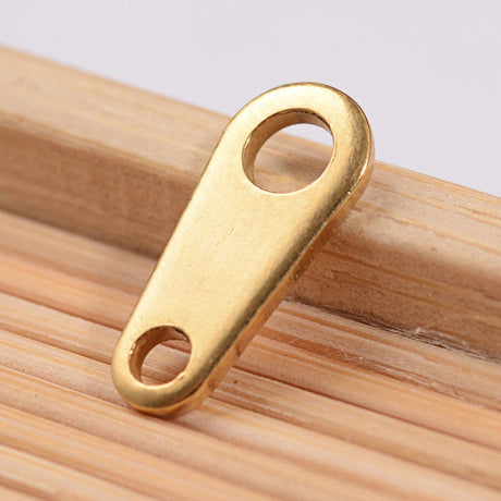 Kædeforlænger/Tabs – Vandfast Forgyldt Stål (12.5x5.5mm, 6 Stk) - Uniq Perler - 113766