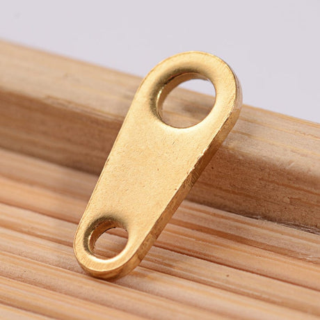 Kædeforlænger/Tabs – Vandfast Forgyldt Stål (12.5x5.5mm, 6 Stk) - Uniq Perler - 113766