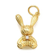 Kanin Vedhæng Med Zirkonia Sten, 18K Langtidsholdbar Forgyldt, (17x10,5mm) - Uniq Perler - 082849