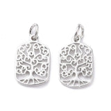 Kantet Charms Med Livets Træ, 4 Stk. - Uniq Perler - 0000014889394