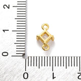 Kantet Mellemled Med Klar Zirkonia Sten, Langtidsholdbar Forgyldt, (10,5x7mm), 2 stk. - Uniq Perler - 114599