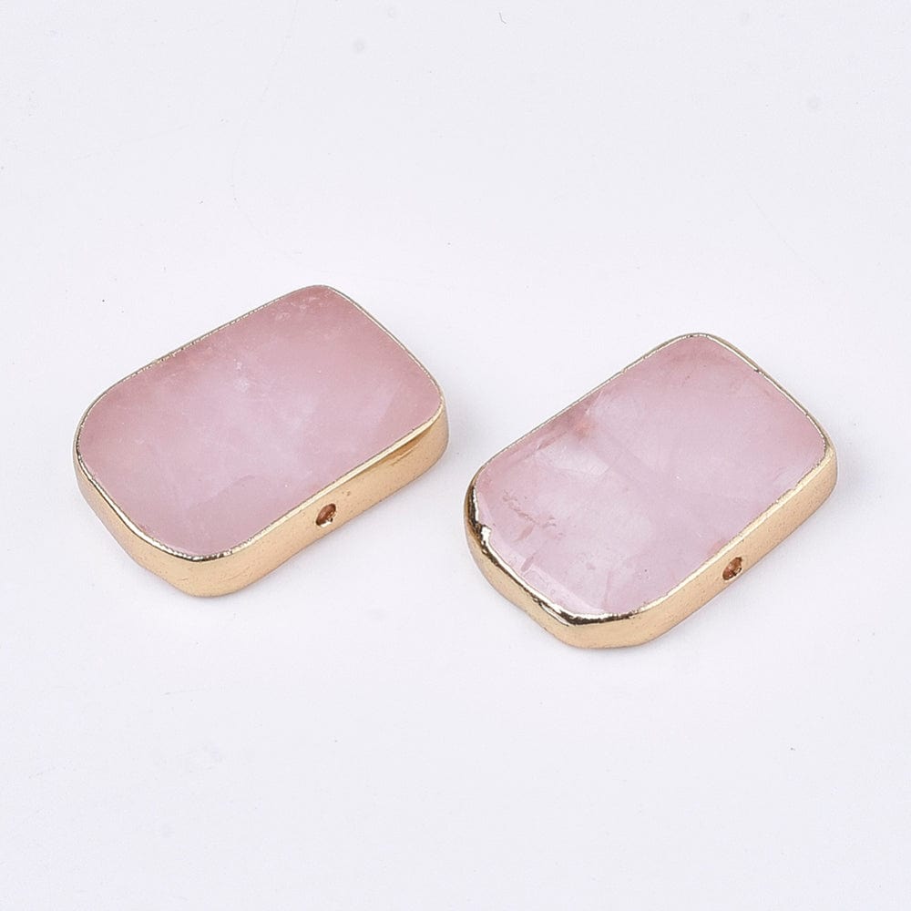 Kantet Rosakvarts Perler, (14x18mm) - Uniq Perler - 112881