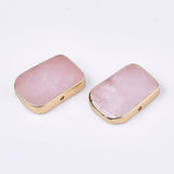 Kantet Rosakvarts Perler, (14x18mm) - Uniq Perler - 112881