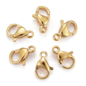 Karabinerhaken – 24K Vergoldet Stahl (9x6x3mm), 10 Stück - Uniq Perler - 111442