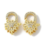 Karabin Lås Med Zirkonia & Blomst – 18K Langtidsholdbar Forgyldt (13x20mm) - Uniq Perler - 114950