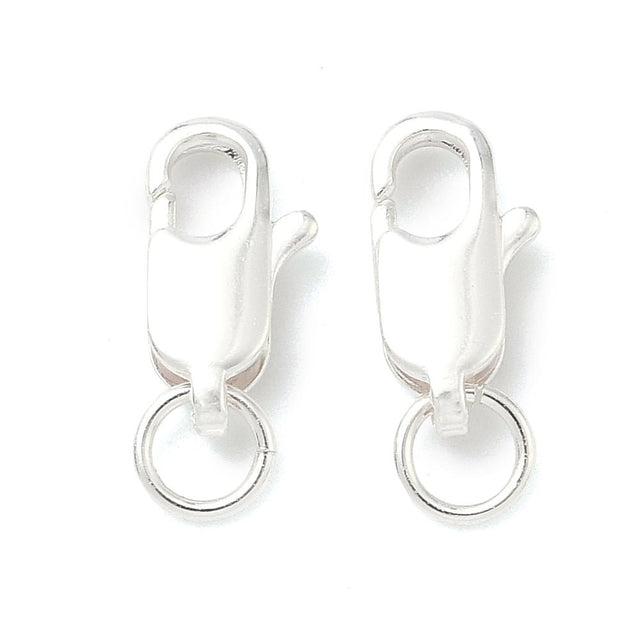 Karabinlås Med Øsken – Langtidsholdbar 925 Sterling Sølv Belagt Messing (12x6mm) - Uniq Perler - 119625