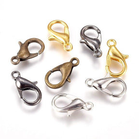 Karabiner-Verschlüsse in Mischfarben - Messing (12x6mm, ca. 100 Stück) - Uniq Perler - 111789