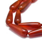 Karneol Dråber - Rød (30x10mm), 1 Stk - Uniq Perler - 113214