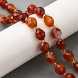 Karneol - Orange, Facetteret, Rice (8x10mm) - Uniq Perler - 795992