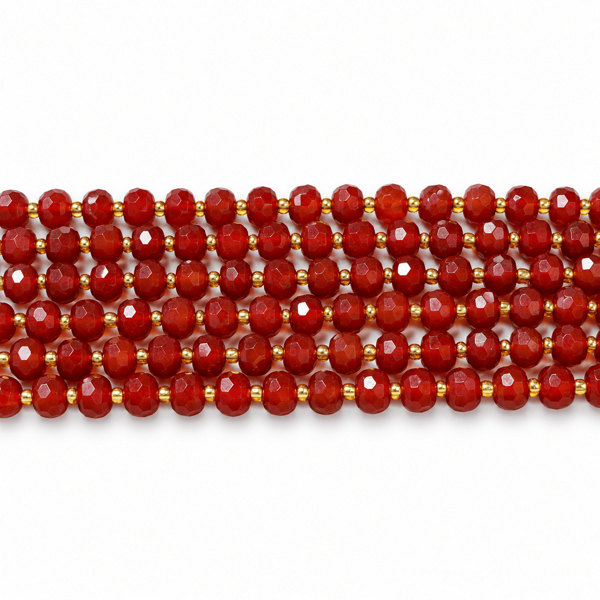 Karneol Perler – Facetteret Rondel, Grade A (8x6-6,5mm) - Uniq Perler - 125560
