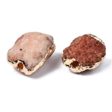 Karneol Sten - Med Gyldne Kanter (18 - 30mm) 1 stk. - Uniq Perler - 115420