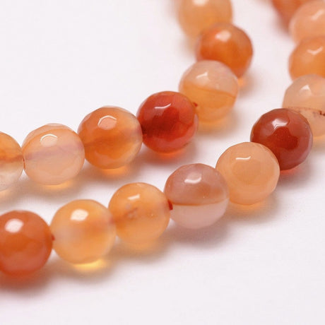 Karneol Sten - Orange, Facetteret (10mm) - Uniq Perler - 112946