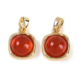 Karneol Vedhæng, 18K Forgyldt Messing, 12x10,5mm - Uniq Perler - 989295
