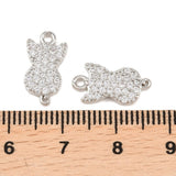 Kat vedhæng Med Kubisk Zirkonia – Langtidsholdbar Platinbelagt Messing (15x8x2mm) - Uniq Perler - 119074