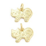 Katincl. øsken, Langtidsholdbar Forgyldning (11.5x15x1.5mm) - Uniq Perler - 