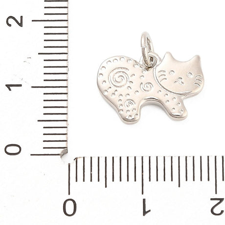 Katincl. øsken, Langtidsholdbar Platinfarve (11.5x15x1.5mm) - Uniq Perler - 