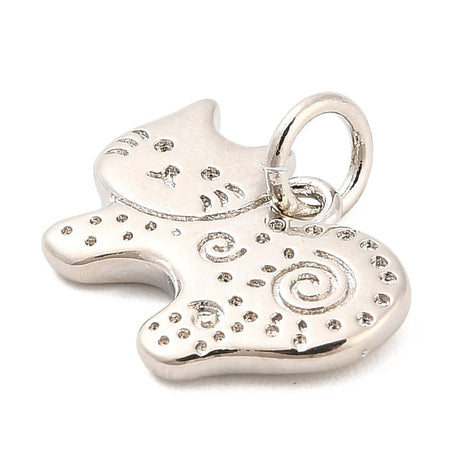 Katincl. øsken, Langtidsholdbar Platinfarve (11.5x15x1.5mm) - Uniq Perler - 