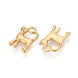 Katte Vedhæng – Vandfast, 18K Forgyldt Stål (17x11mm) - Uniq Perler - 114998