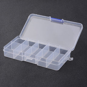 Klare Aufbewahrungsbox mit 10 Fächern – (13x6,8x2,1cm) - Uniq Perler - 1111489923