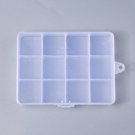 Klar Opbevaringskasse Med Inddeling – (13x10x2,2cm) - Uniq Perler - 111854