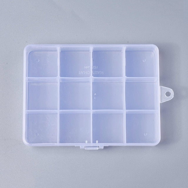 Klar Opbevaringskasse Med Inddeling – (13x10x2,2cm) - Uniq Perler - 111854