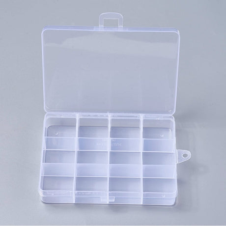 Klar Opbevaringskasse Med Inddeling – (13x10x2,2cm) - Uniq Perler - 111854
