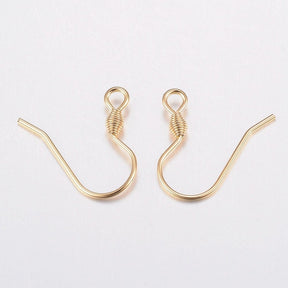 Classic Ear Hooks – 18K Gold-plated Steel (17x18x2.4mm), 50 Pairs - Uniq Perler - 0000014839