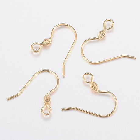 Klassiske Ørekroge – 18K Forgyldt Stål (17x18x2,4mm), 50 Par - Uniq Perler - 0000014839