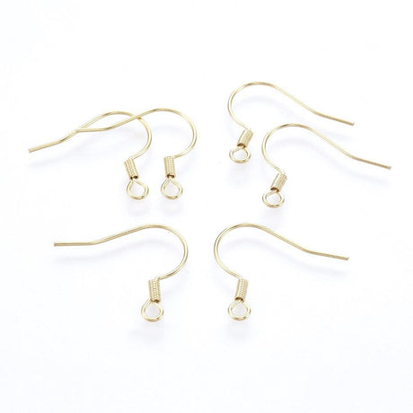 Klassiske Ørekroge – 18K Forgyldt Stål (20x19x2mm) 50 Par - Uniq Perler - 0000014889509