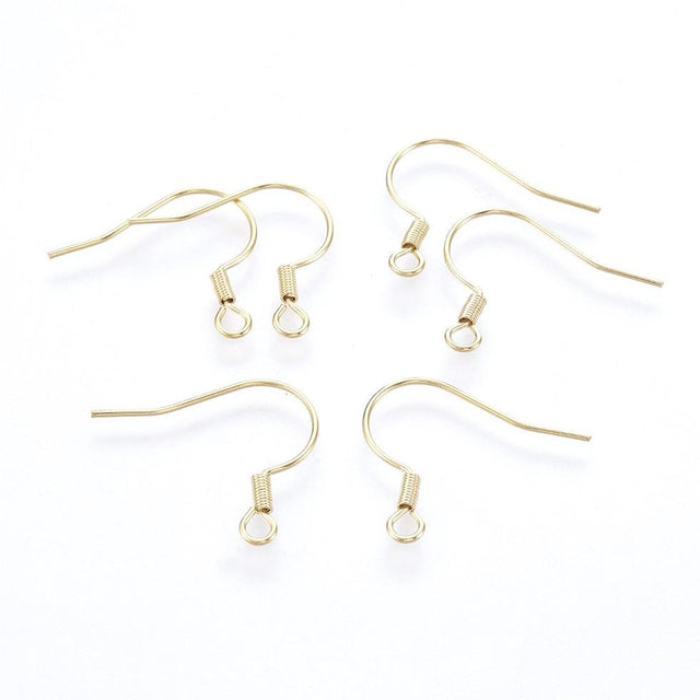 Klassiske Ørekroge – 18K Forgyldt Stål (20x19x2mm) 50 Par - Uniq Perler - 0000014889509