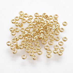 Quetschperlen - 18K Vergoldet Stahl (2x1,5mm, ca. 50 Stück) - Uniq Perler - 111444