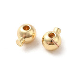 Crimp beads – Long-lasting 18K Gold-plated Brass, Round (4.5x3.5x3mm) 10 pcs.