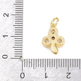 Kløver Vedhæng Med Zirkonia – 18K Forgyldt Messing (14,5x10x3,5mm) - Uniq Perler - 120946