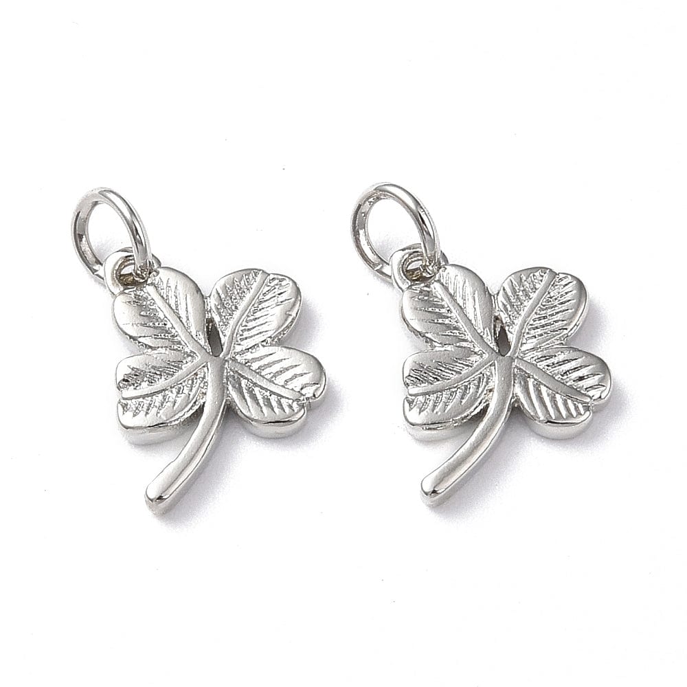 Kløver Charms, 12x10mm, 6 Stk - Uniq Perler - 0000014889356