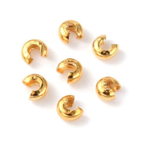 Knudeskjuler - Forgyldt Stål, (4x2mm, 10 stk.) - Uniq Perler - 113486