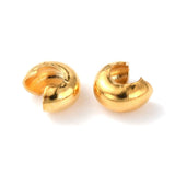 Knudeskjuler - Forgyldt Stål, (4x2mm, 10 stk.) - Uniq Perler - 113486