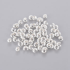 Knudeskjuler - Forsølvet Messing (3mm, 25 stk) - Uniq Perler - 155729