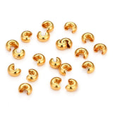 Knudeskjulere – 18K Langtidsholdbar Forgyldt Messing (4,5mm) 10 stk. - Uniq Perler - 122647