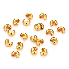 Knudeskjulere – 18K Langtidsholdbar Forgyldt Messing (4,5mm) 10 stk. - Uniq Perler - 122647