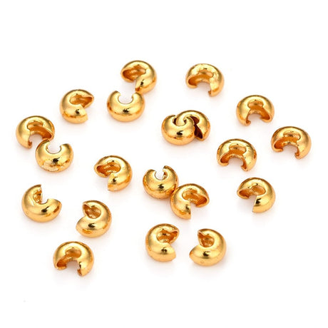 Knudeskjulere – 18K Langtidsholdbar Forgyldt Messing (4,5mm) 10 stk. - Uniq Perler - 122647